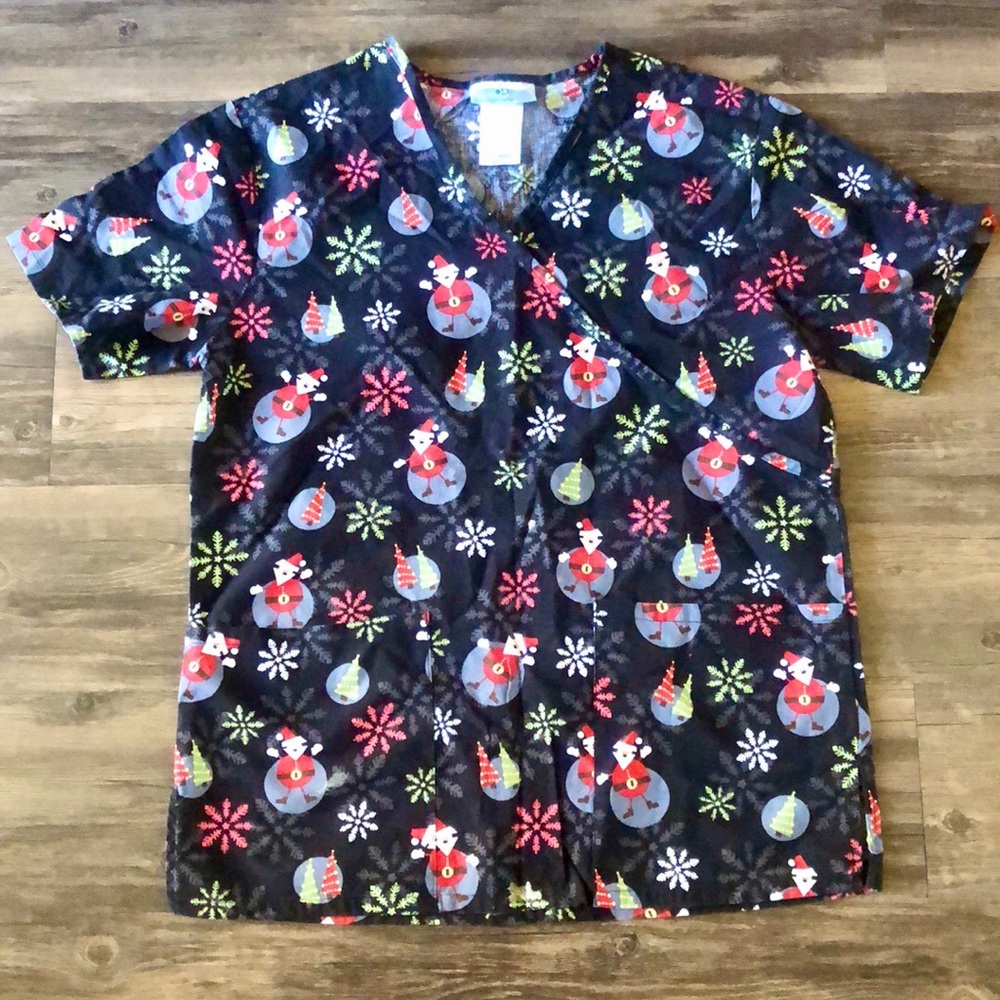Christmas Santa Scrub Top size XS